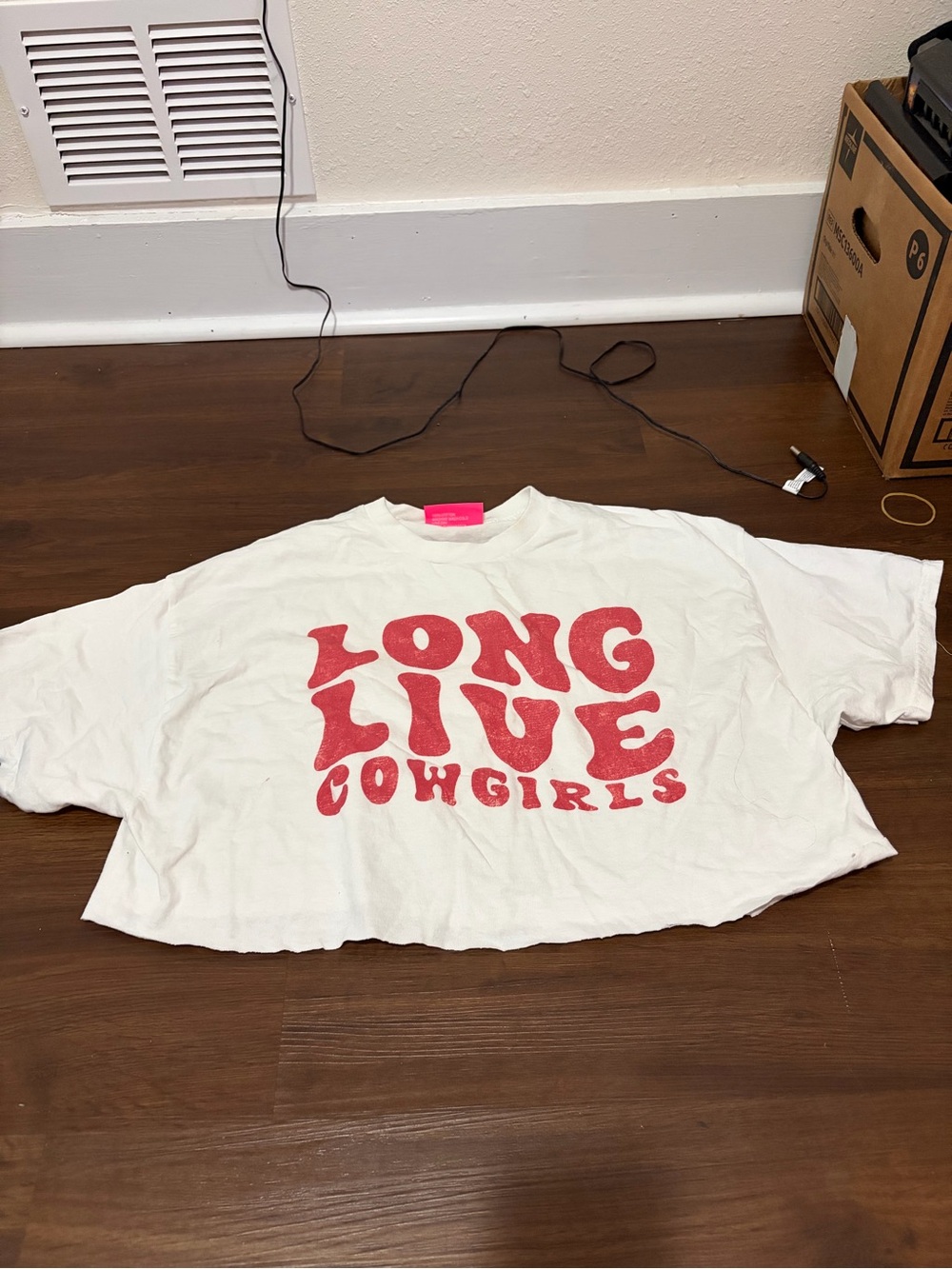 "Long Live Cowgirls" White Tee with Red Graphic